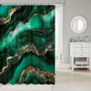 Feelyou Green Marble Shower Curtain for Bathroom Decor Modern Marble Aesthetic Bath Curtain Gold Glitter Marbling Bathroom Accessories Luxury Waterproof Polyester Fabric for Stalls Bathtubs 72"x78" view 2