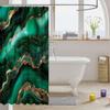 Feelyou Green Marble Shower Curtain for Bathroom Decor Modern Marble Aesthetic Bath Curtain Gold Glitter Marbling Bathroom Accessories Luxury Waterproof Polyester Fabric for Stalls Bathtubs 72"x78" view 3