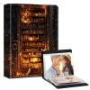 Photo Album 5x7-120 Photos Capacity,PU Leather Cover with Elastic Band,High Definition Waterproof PP Pages for Family Wedding Anniversary Baby Record,Candlelight bookshelf view 1