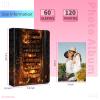 Photo Album 5x7-120 Photos Capacity,PU Leather Cover with Elastic Band,High Definition Waterproof PP Pages for Family Wedding Anniversary Baby Record,Candlelight bookshelf view 3
