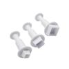 3 Pcs Square Shaped Cookie Plunger Cutter Cupcake Toppers Mold Cake Decorating Tool for Fondant Gum Pastry White... view 1