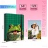 Photo Album 5x7-120 Photos Capacity,PU Leather Cover with Elastic Band,High Definition Waterproof PP Pages for Family Wedding Anniversary Baby Record,Cute Green Frog view 3