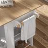 ROMSHINE 63" Kitchen Island Cart with Folding Drop Leaf & Trash Can Storage, Rolling Island Table with Adjustable Shelf, Towel Racks & Spice Storage, Kitchen Island Cart on Wheels view 4