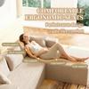 100" Boneless Couch with Right Chaise & Footstool 3 Seater Modular Sectional Sofa U Shaped Fluffy Comfy Corner Sofa Corduroy Cloud Couchs for Living Room Bedroom Apartment, No Assembly, Beige view 4