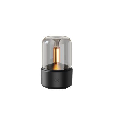 120ml Humidifier with Candlelight Design, USB Portable Humidifier for Bedroom, Sleep Aid, Home Decor and Dry Air Relief(Black)