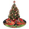 30In Christmas Tree Skirt Decoration Cardinal Birds Santa Hats Scarves Lantern Black Black Tree Skirt Holiday Party Decoration (30 Inch/76Cm) view 3