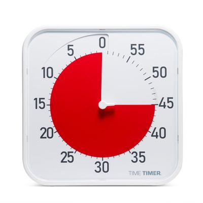 Time Timer Original 12" Visual Countdown Timer Large 60-Minute Classroom Visual Timer for Modern classrooms, Student Groups & Adult Meetings Helps with Focus, ADHD, Autism (Red & White)