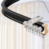 Ceiling Track Flexible Bendable Curtain Rail Wall Mount Curved Curtain Track Set System For Bay Window Room Divider(Black,5.2FT/160CM) view 1