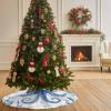 Christmas Tree Skirt,Blue Octopus Ocean Starfish Xmas Tree Skirts Ornaments for New Year Holiday Party Decor,Sea Monster Ocean Seaweed Christmas Tree Mat view 3