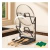 Lethargic Kitchen Pot Lid Storage Rack, Upright Lid Storage Rack with Drip Tray for Cooking, Multifunctional Lid and Utensil Rest, Countertop Organizer for Pots, Pans & Spoons (Gray, Double-layer) view 1