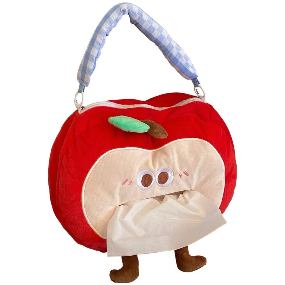 Apples Shaped Tissue Box Hanging Tissue Case Large Capacity Napkin Holder Cute Portable Car Bedside Dispenser