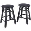 Oakestry Element Set of 2 Square Legs Dining Stools Black Finish Solid Wood Comfortable Footrest Practical Height 220 lbs Capacity Modern Minimalist Stool for Kitchen Dining Room Office view 1