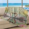Romantic Heart-Shaped Swan Printed Flannel Blanket, Soft Pink Peony Floral Plush Throw, Elegant Couple Blanket for Valentine's Day and Cozy Couch Use (04,70 x 80in) view 3