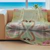 Romantic Heart-Shaped Swan Printed Flannel Blanket, Soft Pink Peony Floral Plush Throw, Elegant Couple Blanket for Valentine's Day and Cozy Couch Use (04,70 x 80in) view 4