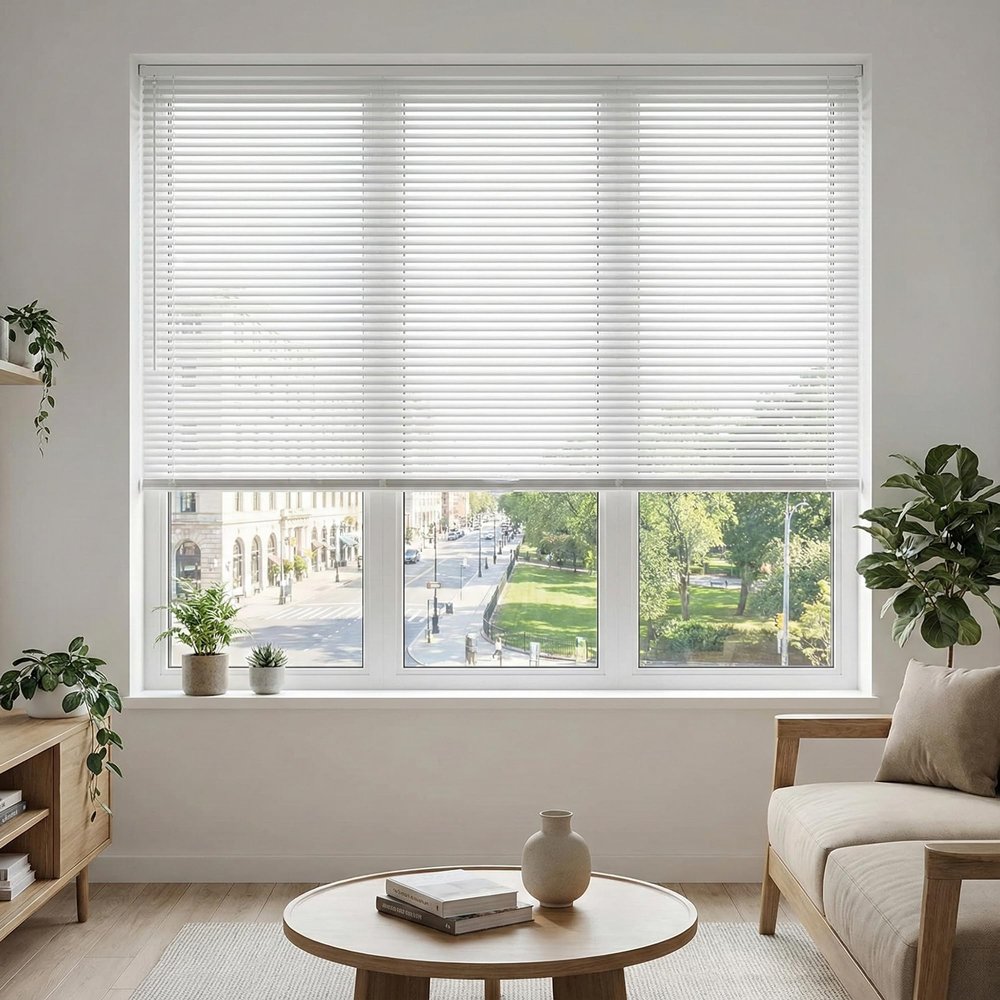 1 Inch Mini Blinds for Indoor Windows, White Horizontal Venetian Blinds Cordless Window Shades Doors, Offices, Kitchens,Apartments.White,13.5" W x 48H