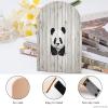 Heavy Duty White Wooden Panda Book End Wooden Bookends with Metal Base Non-Skid Book Stopper for Shelves Books Organizer for Home Office Supplies 6.7 X 4.7 X 3.9 view 4