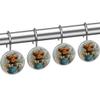 12 Pcs Highland Cow and Bucket Round Shower Curtain Hooks Stainless Steel Decorative Hanger Rings for Bathroom Kitchen Bedroom Curtain Rods view 2