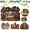 2D Flat Virgin Mary Praying Wall Art Keychain Holder, Jesus and Disciples Christian Wall Mounted Key Holder for Jewelry Rosaries with 4 Hooks,Farmhouse Religious Decor for Entryway,Gifts for Family view 2