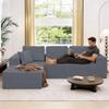 107Modular Sectional Sofa,Boneless Couch with Oversize L-Shape Chaise,Sectional Couches for Living Room,Comfy Corduroy Fluffy Cloud Couch with Deep Seat,No Assembly Required.(Left Chaise,Darkgray) view 3