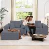 107Modular Sectional Sofa,Boneless Couch with Oversize L-Shape Chaise,Sectional Couches for Living Room,Comfy Corduroy Fluffy Cloud Couch with Deep Seat,No Assembly Required.(Left Chaise,Darkgray) view 4
