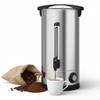 110 Cup Coffee Urn, 16L/4.2Gal Stainless Steel Hot Beverage Dispenser, Fast Brew Rapid Extraction, Auto Temperature Control Faucet, Commercial Coffee Maker for Party Buffet Catering, Silver view 1
