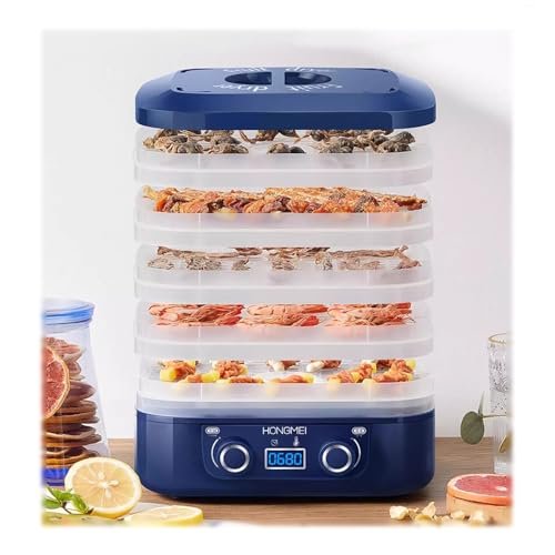 Home Food Dehydrator Machine, 5-Tray Fruit Dryer for Snacks &, Adjustable tat, 360 Airflow, Temperature Control - White Snack Maker