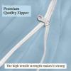 Zipper Fitted Sheet - Pure Mulberry Silk 22 Momme 1 Piece Zipper Fitted Sheet (Full XL, Hawkes Blue) - Zippered Closure 14" inch Deep Pocket, Soft Finish Seam Design Zippered Sheets view 3