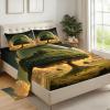 ZAOMIR Tree Bed Sheets Set Full for Kids Teen Adult, Universe Planet Clouds Sheet Set 4 Pcs Soft Breathable Microfiber Forest Grassland Landscape Sheets with Fitted & Flat Sheet & 2 Pillowcases view 1