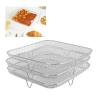 3 Stackable Dehydrator Steamer Racks,304 Stainless Steel Grill Rack Fits 4.2-5.8 QT Air Fryer, Oven Accessories Basket(Round) view 2