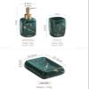 FFDSDUH Bathroom Accessories Set 4-Piece Ceramic Marble Bathroom Decorative Accessories Set Including Soap Dispenser Dish Toothbrush Cup for Home Hotel view 4