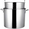 27Qt/45Qt/63Qt Stainless Steel Stock Pot Commercial Heavy Duty Turkey Deep Fryer Crawfish Clam Steamer With Strainer Basket For Soup, Broth & Stock, Chili Casserole,45Cm/17.7Inch ( 35Cm/13.8Inch) view 1