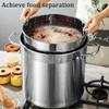 27Qt/45Qt/63Qt Stainless Steel Stock Pot Commercial Heavy Duty Turkey Deep Fryer Crawfish Clam Steamer With Strainer Basket For Soup, Broth & Stock, Chili Casserole,45Cm/17.7Inch ( 35Cm/13.8Inch) view 2