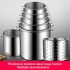 27Qt/45Qt/63Qt Stainless Steel Stock Pot Commercial Heavy Duty Turkey Deep Fryer Crawfish Clam Steamer With Strainer Basket For Soup, Broth & Stock, Chili Casserole,45Cm/17.7Inch ( 35Cm/13.8Inch) view 3