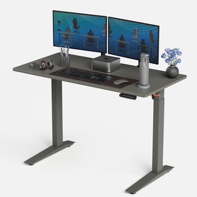 Autonomous Gray Electric Standing Desk 5 4824 Inches, Adjustable Height Desk Stand Up Desk, Sit Stand 3 Memory Presets, Cable Tray for Home Office & Computer Workstation