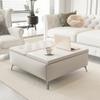 35 inch Wide Square Storage Benches Coffee Table with Lift Top Oversized Storage Ottoman in Upholstered for Living Room view 3