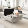 35 inch Wide Square Storage Benches Coffee Table with Lift Top Oversized Storage Ottoman in Upholstered for Living Room view 4