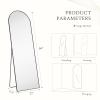 Aidoly Arched Mirror Full Length, Upgraded 21"x64" Body Wall Mirrors with Shatter-Proof Glass, Floor Standing, Hanging or Leaning, Tall Arch Mirror with Stand Aluminum Alloy Frame for Bedroom, Gold view 2