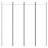 4-Panel Room Divider Screen Anthracite 78.7"x78.7" Fabric Privacy Partition for Home Office, Foldable Design for Space Separation and Sunlight Filtering view 3