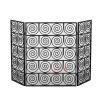 JDXQBLD Fireplace Screen Guard, Fire Guard Fireplace Screen 3-Panel Collapsible Wrought Iron Large Screen Decorative Mesh Cover Solid Fire Place Fence, Steel Spark Guar,Black 62x30x80cm view 1