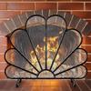 JDXQBLD Gorgeous Fan-Shaped Fireplace Screen, Sitting Room Decor Fireplace Spark Guard, Free Standing Fireplace Mesh Screen with 2 Support Feet Beautiful sce view 3