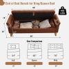 AEMEIOS 66'' Storage Bench for Bedroom End of Bed King Size, Bedroom Benches for Foot of Bed King, Teddy Brown Ottoman Bench with Storage with Armrest for Windows, Closet view 2