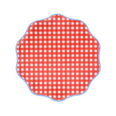Meri Meri Easter Gingham Paper Plates (Pack of 12), Disposable Plates for Party, Easter Party Decorations