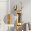 Coat Rack, Standing Coat Rack Floor-standing Coat Rack Household Metal Vertical Coat Shelf Bedroom Corner Heavy-duty Hanger Rack Living Room Corridor Golden Coat Hanger Marble Base for Entryway, Hallw view 4