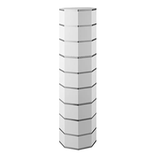 360 Rotating Shoe Rack Tower - Premium Round Metal Shoe Organizer with Magnetic Doors - Stylish Tall Revolving Shoe Stand for Entryway, Hallway & Corner Storage - Modern White Cabinet