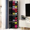 360 Rotating Shoe Rack Tower - Premium Round Metal Shoe Organizer with Magnetic Doors - Stylish Tall Revolving Shoe Stand for Entryway, Hallway & Corner Storage - Modern White Cabinet view 3