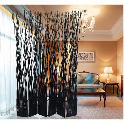 175cm Tall Wood Room Divider, 6 Panel Room Dividers and Folding Privacy Screens, Home Office Decorative Separation Wall Divider, Room Partitions FreestandingSpace-Saving
