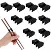 10 Pairs Reusable Chopstick Helper, Chopstick Trainers for Beginners, Adult Straining Chopsticks Hinges Connector, Non-Slip Chopsticks Trainer Learner(Black) view 1