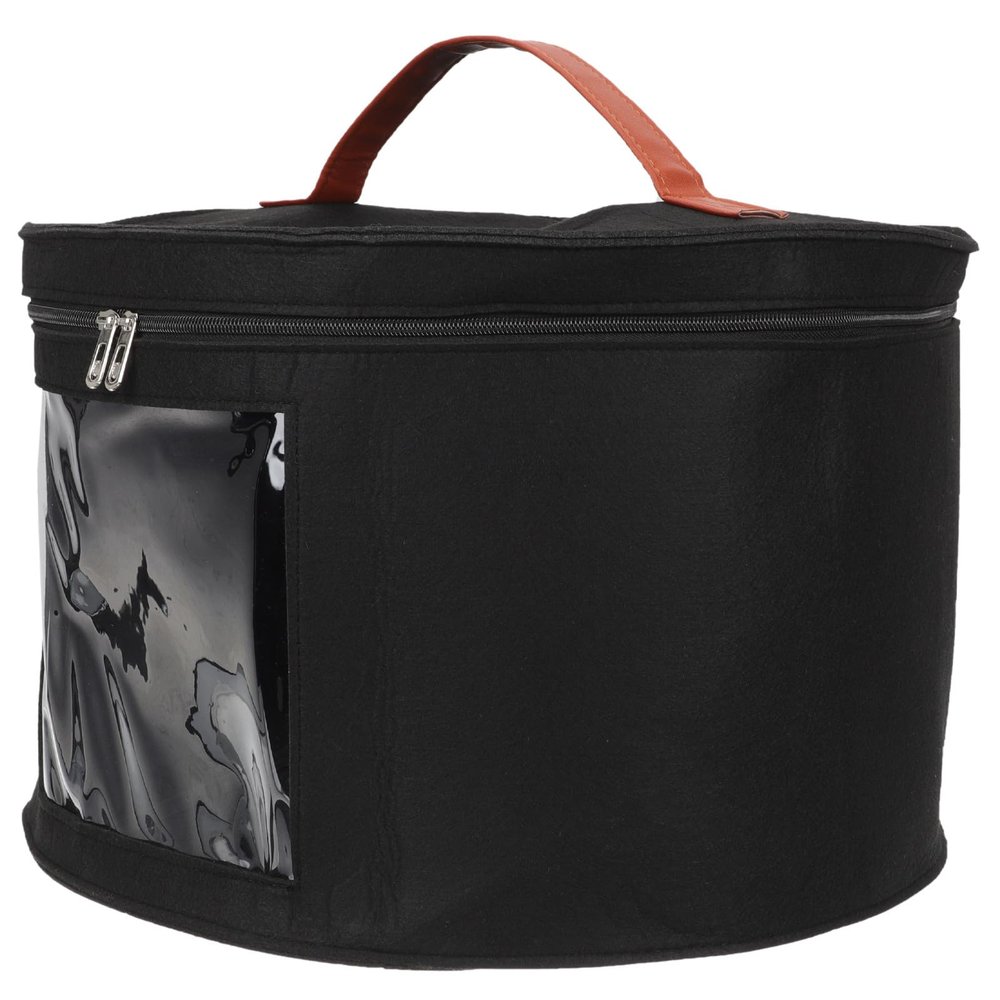 TOMETURE Felt Hat Storage Box with Handles, 43x28cm Black Organizer