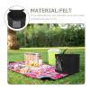 TOMETURE Felt Hat Storage Box with Handles, 43x28cm Black Organizer view 4