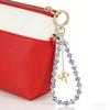 Blue Drop Cherry Keychain Blue and White Porcelain Red Cherry Beaded Bow Wristlet Keychain Ethnic Vintage Bag Car Key Charms Pendant Accessories view 2